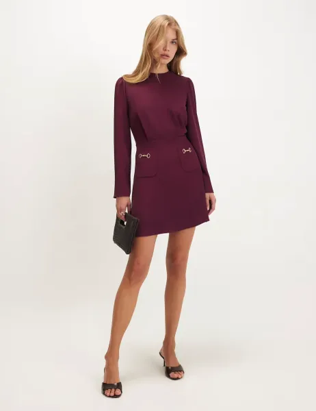 River Island Crepe Round Neck Mini Tailored Dress