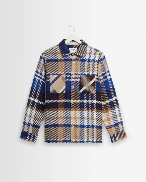 Whiting - Blue and Tan Bold Check Overshirt