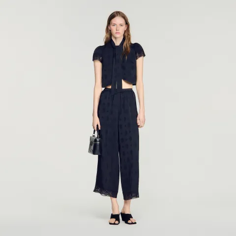 Fluid Paisley jacquard trousers