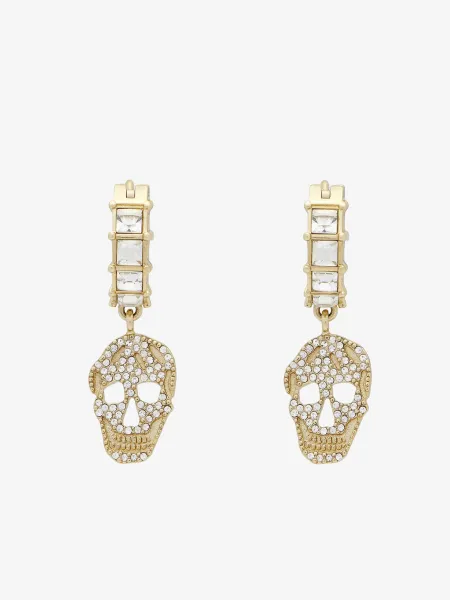 Pavé Skull Hoop Earrings