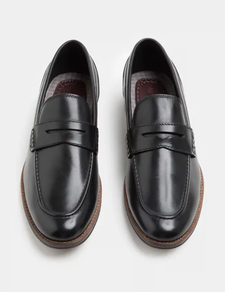 Marks & Spencer Leather Loafers Black