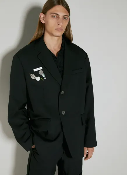 Square Embellished Suit Blazer