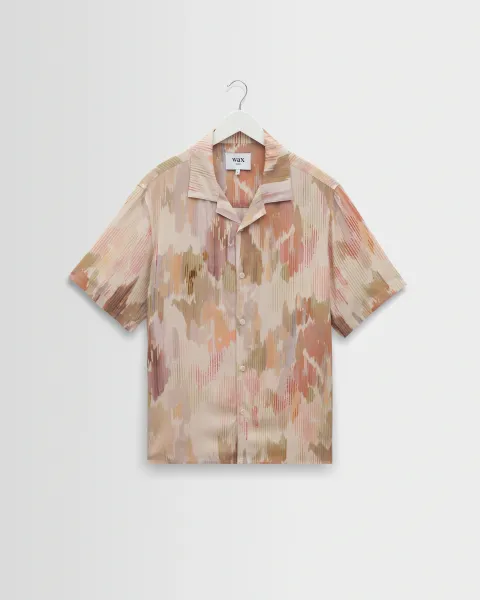 Wax London Didcot - Pastel and Multicolour Floral Short-Sleeve Shirt