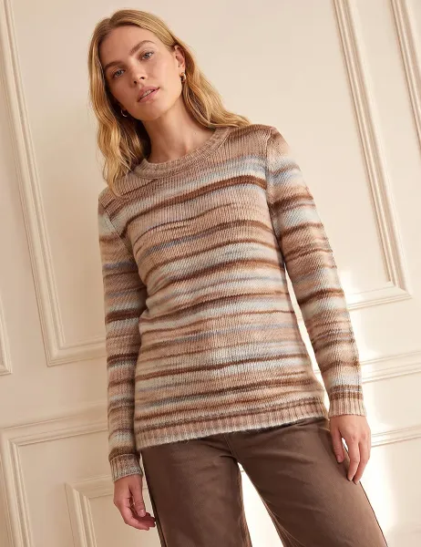 Roman Spacedye Crew Neck Knit Jumper Neutral