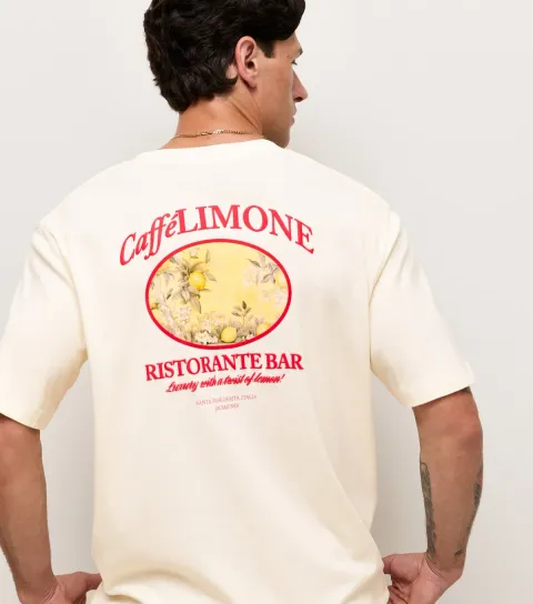 Men's Cream Fruit Print T-Shirt
