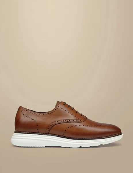 Charles Tyrwhitt Leather Lace Up Trainers Brown