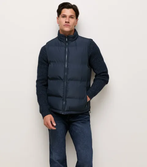 Men's Navy Regular Fit Heatseal Puffer Gilet