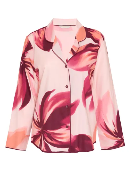 Cyberjammies Cotton Modal Floral Print Pyjama Top Pink Mix