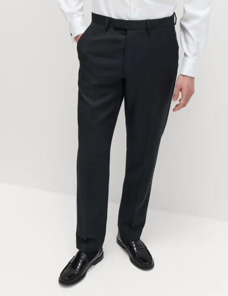 M&S SARTORIAL Regular Fit Premium Pure Wool Suit Trousers Black