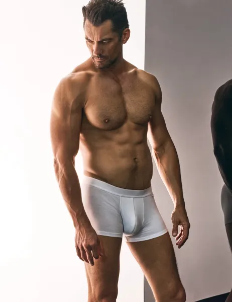 David Gandy Wellwear 3 Pack Ultimate Cotton Modal Trunks White