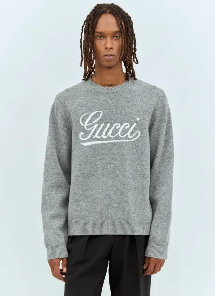 Logo Jacquard Wool Sweater