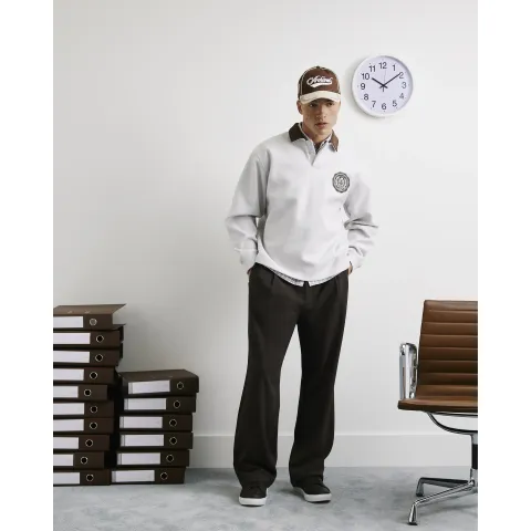 River Island Oversized Fit Felt Crest Polo Shirt