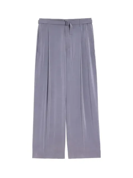 Silk Belted Pants Asphalt