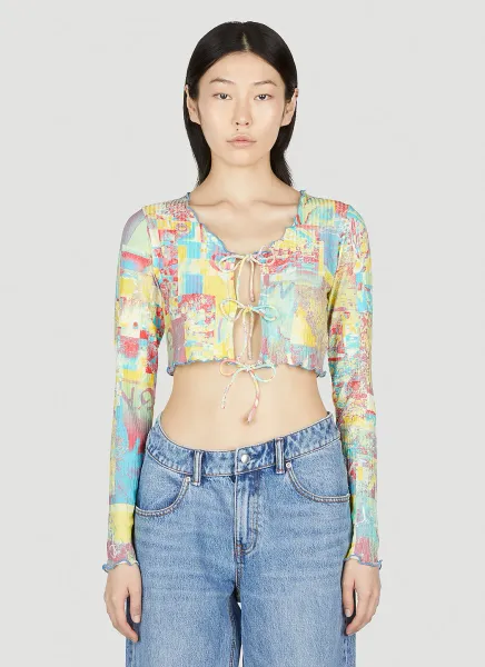 Printed Self-Tie Top