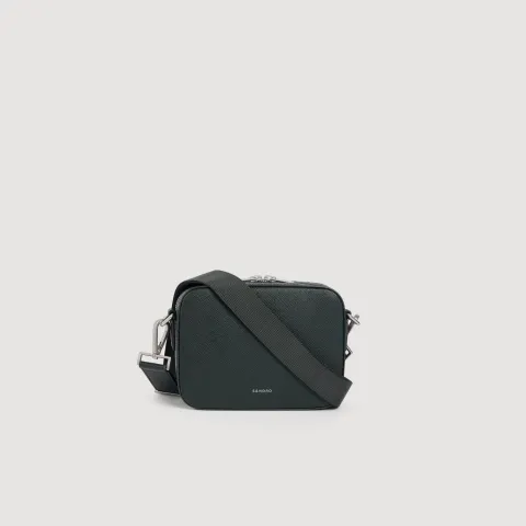 SANDRO Small reconstituted leather logo bag