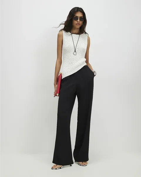 River Island Crepe Wide Leg Trousers