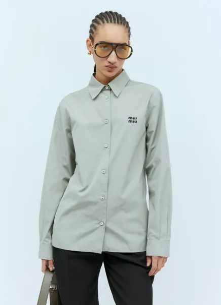 Logo Embroidery Poplin Shirt