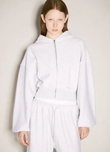 Cropped Zip-Up Hooded Sweatshirt