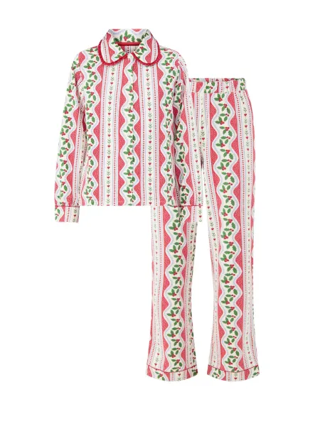 Chelsea Peers Holly Leaf Wiggle Organic Cotton Long Pyjama Set