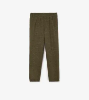 Landscape Label Cotton Jogging Pants in Thorn green melange