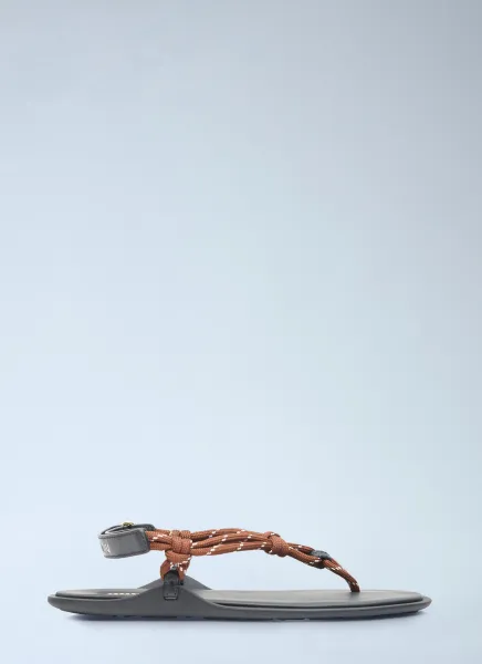 Riviere Cord And Leather Sandals