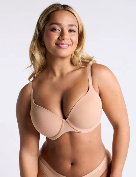 Boux Avenue Wired Plunge T-Shirt Bra (A-G) Beige