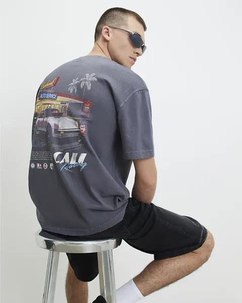 River Island Oversized Fit Cotton Cali Car T-Shirt