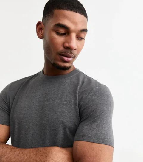 Men's Dark Grey Muscle Fit T-Shirt