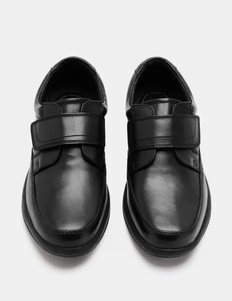 Marks & Spencer Wide Fit Leather Riptape Shoes Black