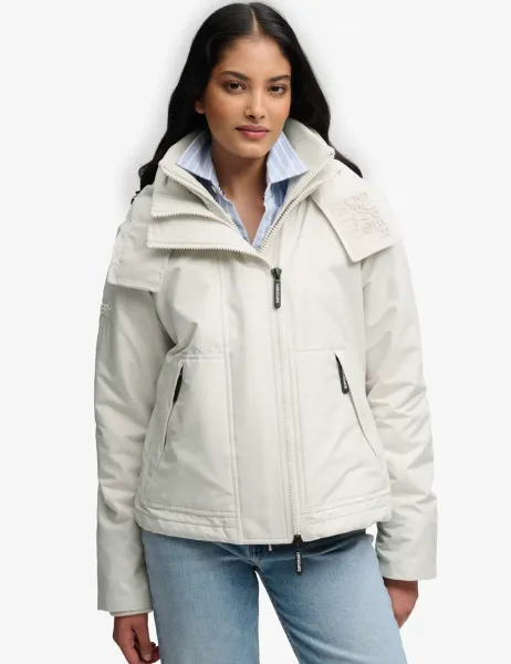 Superdry & Co Water Repellent Hooded Relaxed Jacket Grey