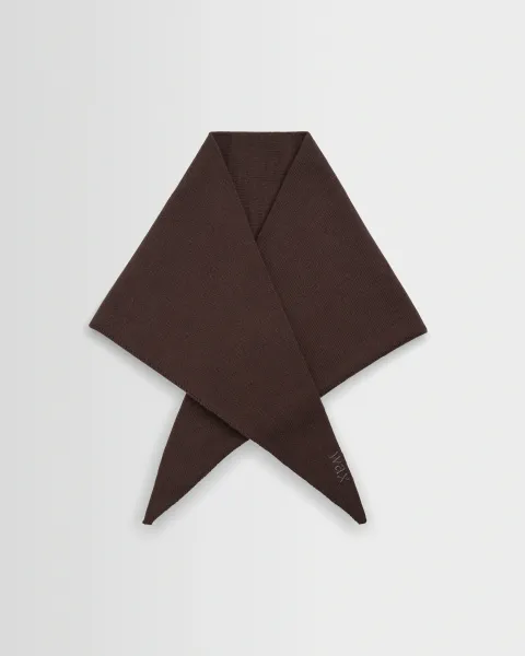 Wax London Arnold - Brown Knitted Rib Scarf