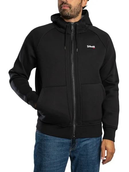 Schott Logo Zip Hoodie