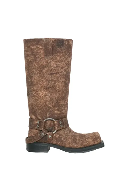 Women Denim Boots Rust Brown