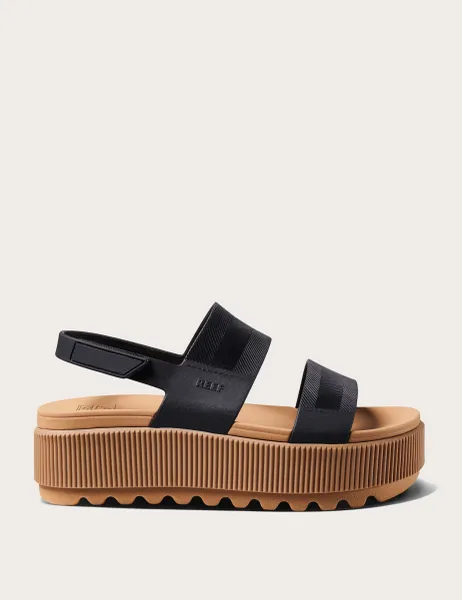 Reef Water Vista Ankle Strap Flatform Sandals Black