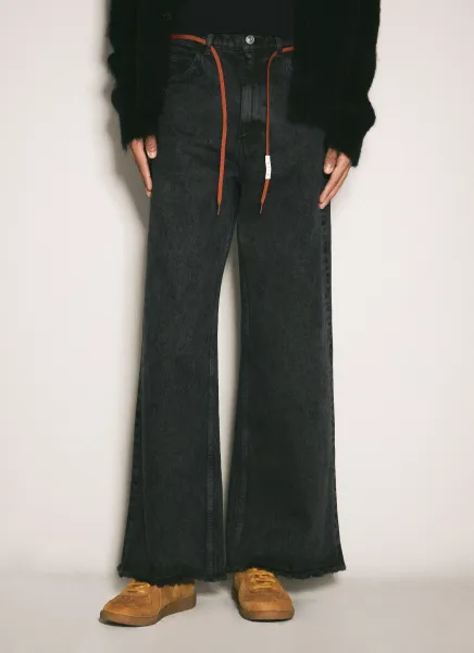 Marble-Dyed Flared Jeans