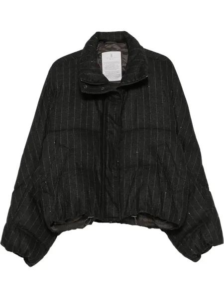 BRUNELLO CUCINELLI Pinstriped Padded Jacket D Grey