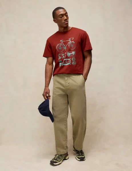 White Stuff Cotton Graphic Crew Neck Short Sleeve T-Shirt Red