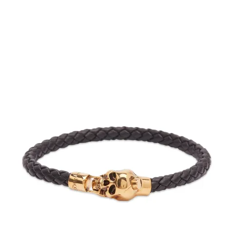 Leather Cord Skull Bracelet