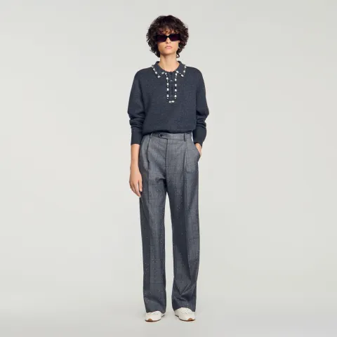 Jewellery polo-neck jumper