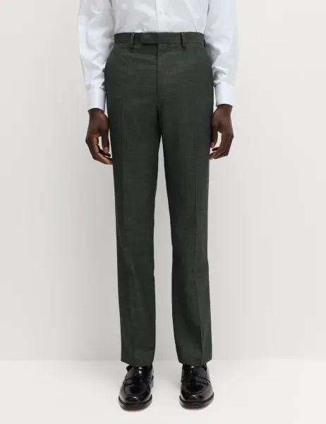 M&S SARTORIAL Regular Fit Premium Pure Wool Suit Trousers Charcoal