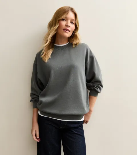 Women's Dark Grey Washed Sweatshirt