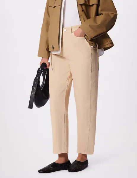 Whistles High Waisted Barrel Leg Ankle Grazer Jeans Stone