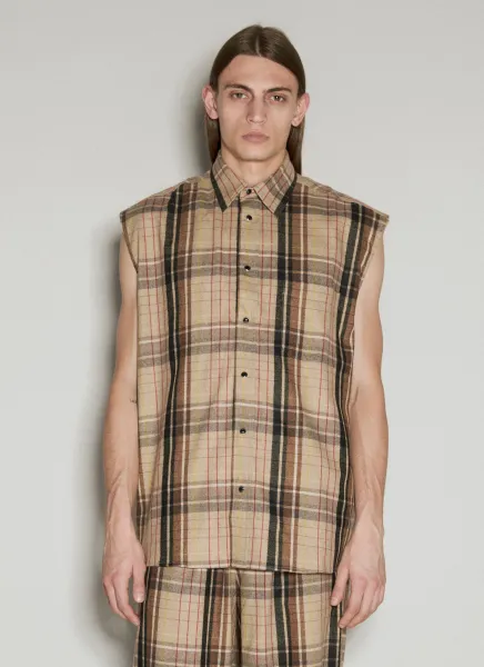 Flannel Sleeveless Shirt