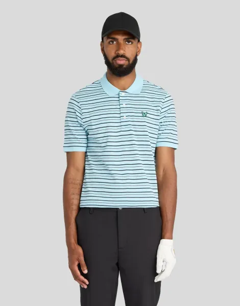Lyle & Scott Green Eagle Striped Polo Shirt