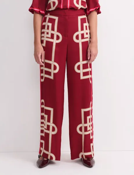 Sportscraft Satin Printed Trousers Red