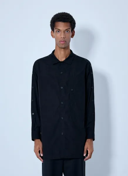 Yohji Yamamoto Open Collar Shoulder Slit Blouse