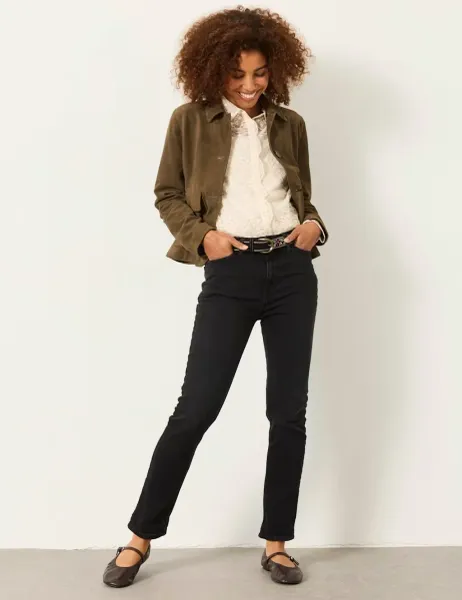 FatFace Mid Rise Straight Leg Jeans Black