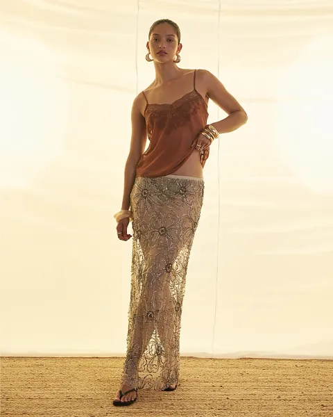 River Island Sheer Lace Cami Top