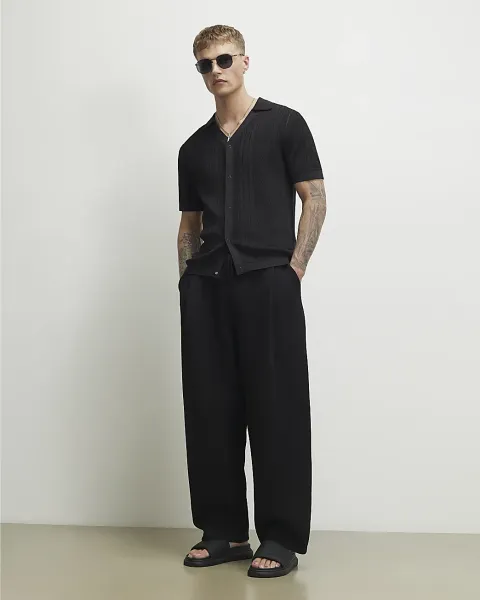 River Island Barrel Fit Pleated Joggers