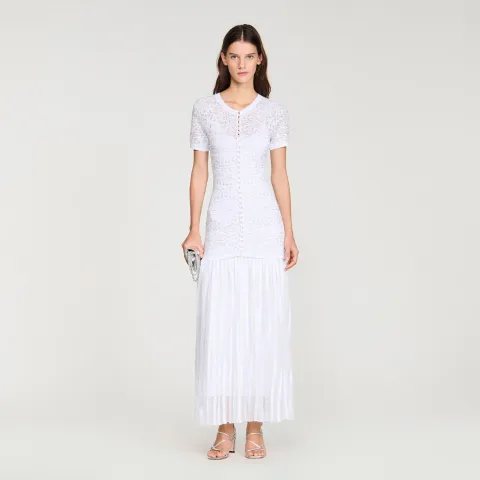 Beaded knit maxi dress
